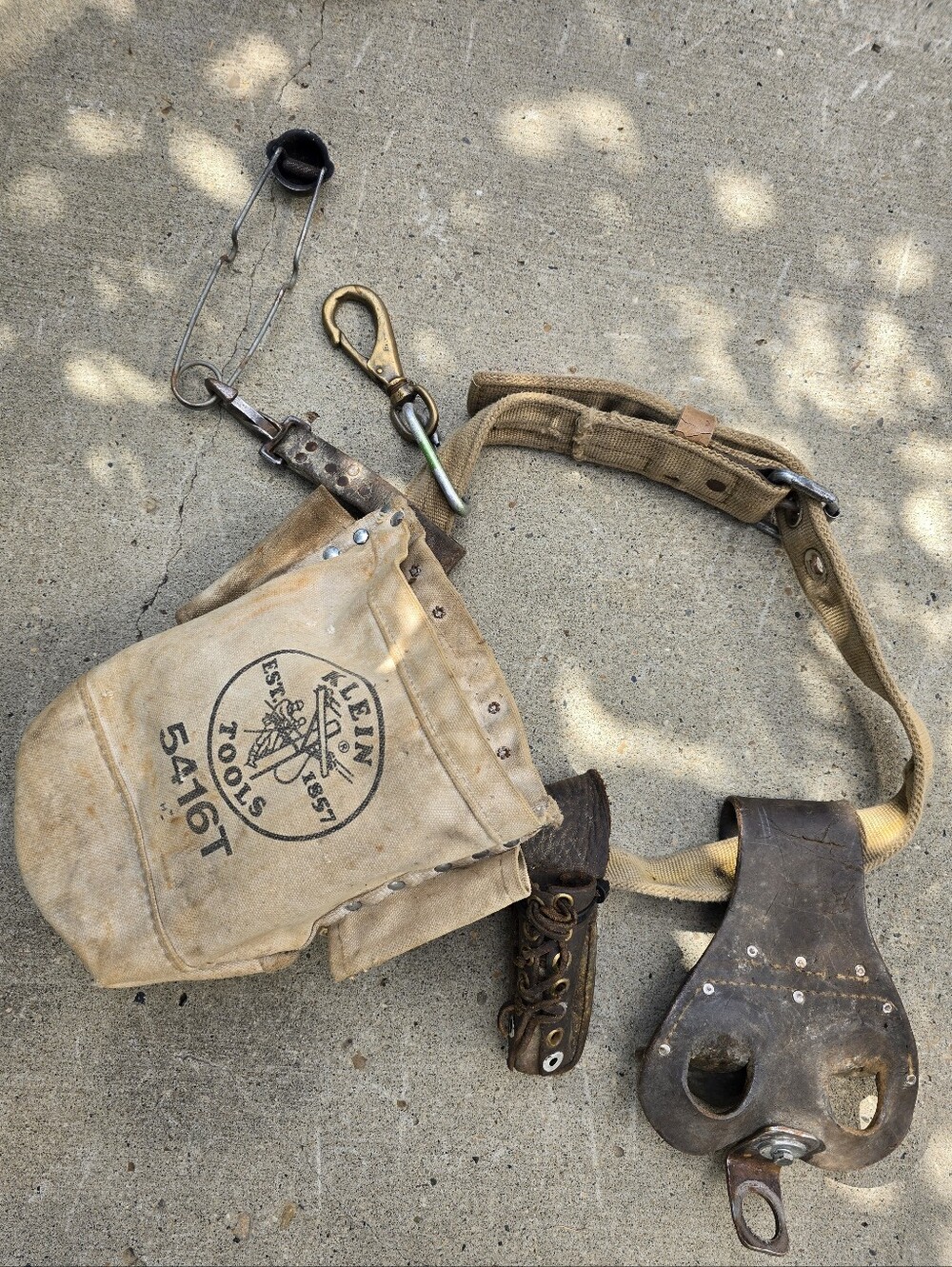 Vintage Line Man Utility Belt Canvas  With Klein 5416T Bag & Other Accessories